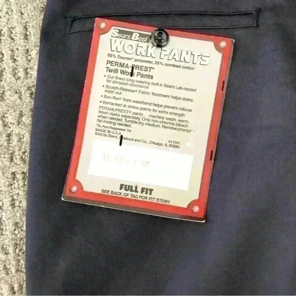 Sears Full Fit Twill Work Pants Gray Men 40X32 Extra room seat, thighs, and legs - Picture 5 of 12